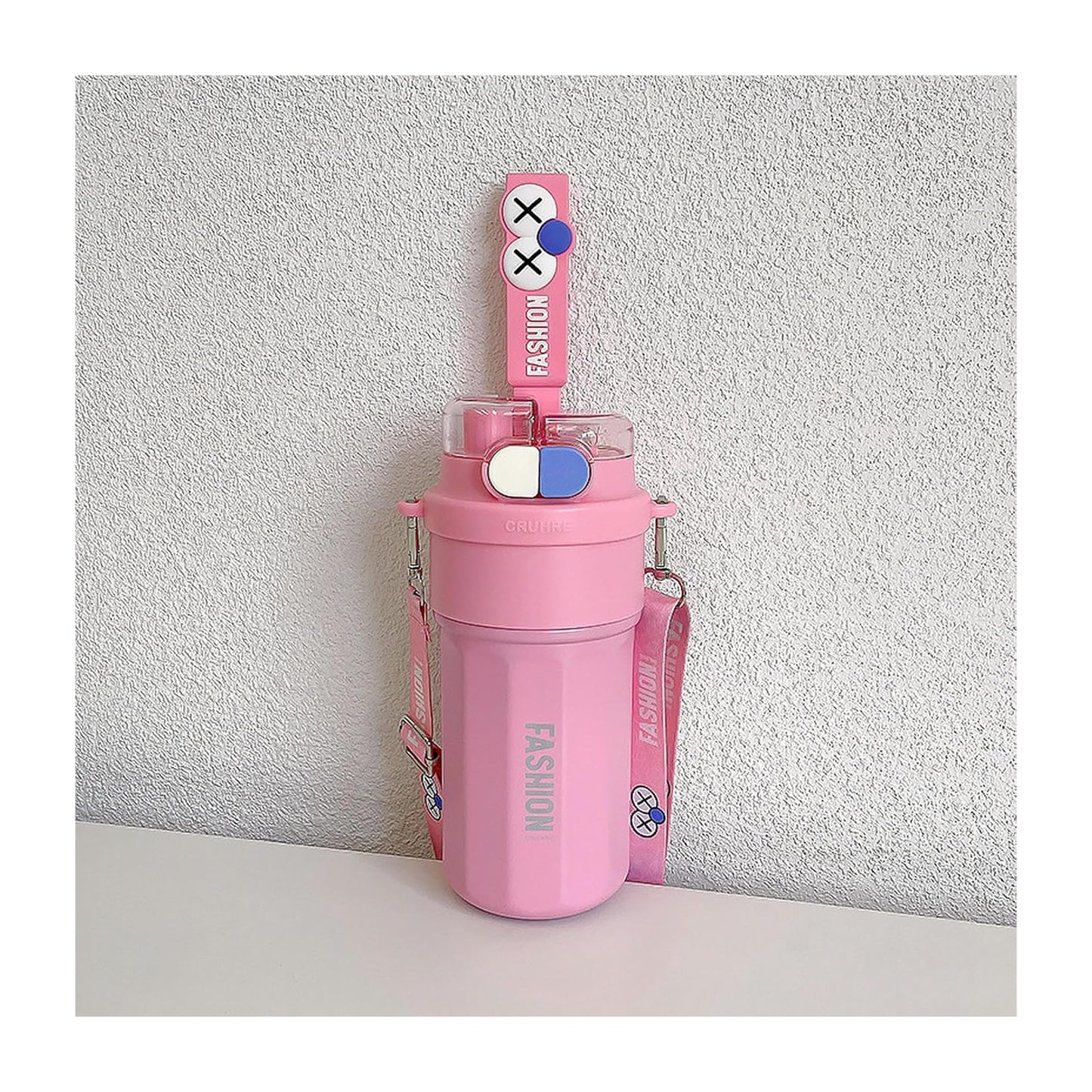 Termo Kawaii Con Pitillo Reutilizable